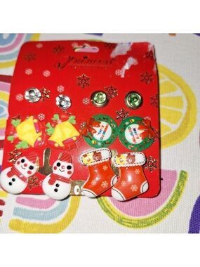 Christmas Holiday Earrings 6 Pair